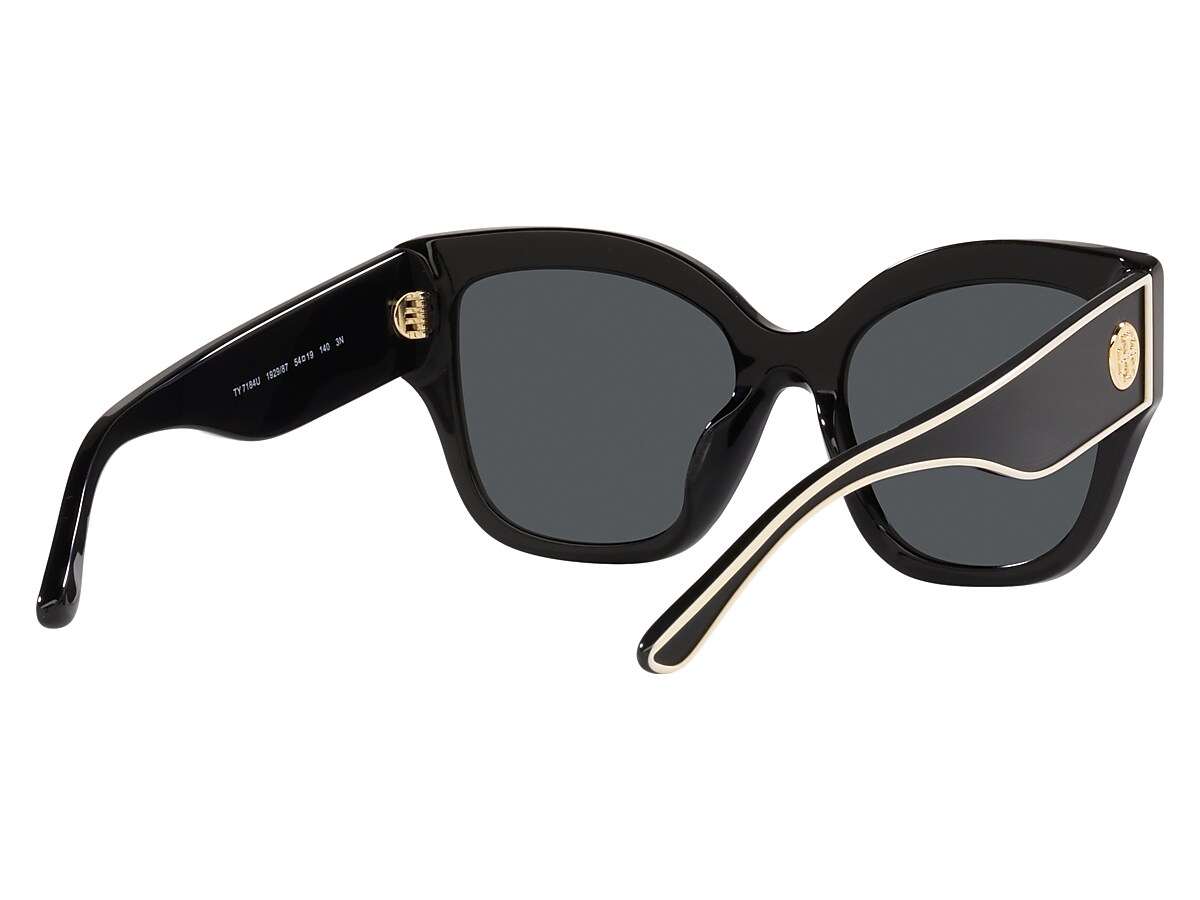 Tory Burch Women's Sunglasses, TY7184U - Black with Ivory Piping