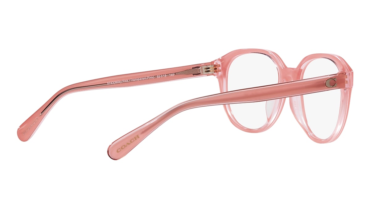 Coach transparent 2024 pink eyeglasses