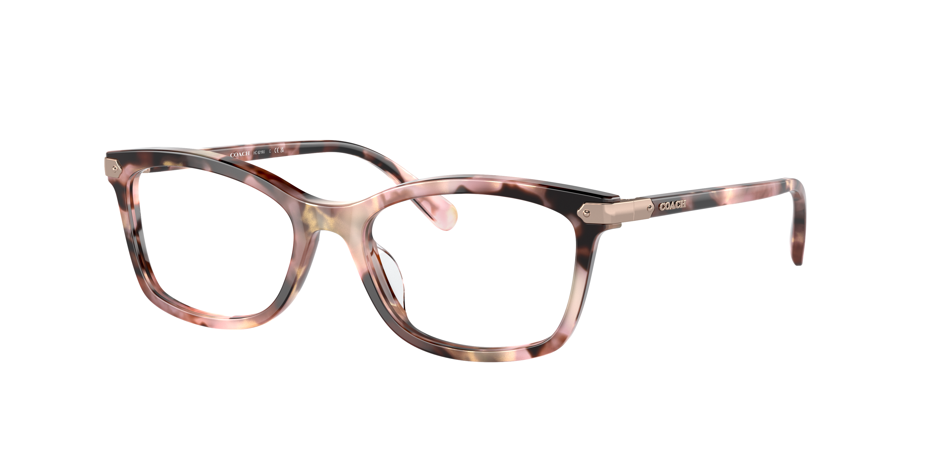 Coach HC6219U Rose Pearl Tortoise Eyeglasses | Glasses.com® | Free Shipping