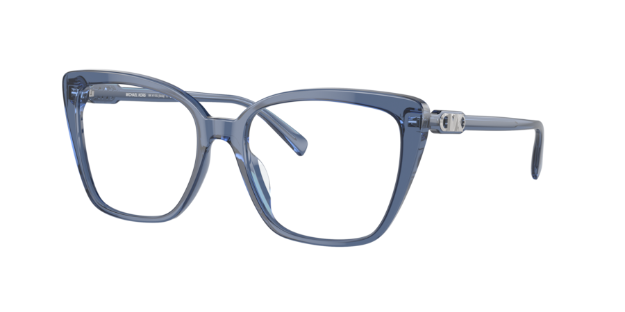 Michael Kors Blue Transparent Eyeglasses | Glasses.com® | Free 