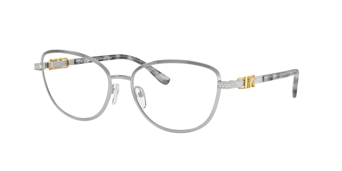 Michael Kors Shiny Silver Eyeglasses | Glasses.com® | Free Shipping