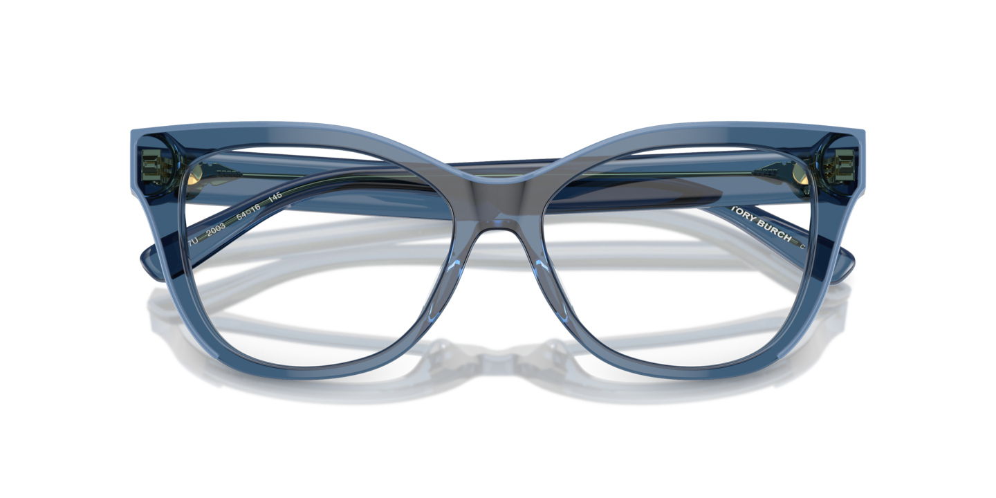Tory Burch Transparent Blue Eyeglasses | Glasses.com® | Free Shipping