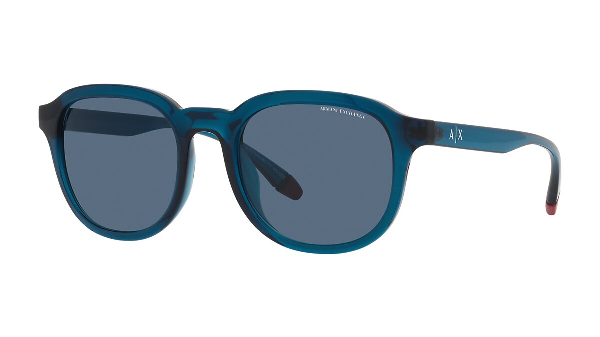 Armani Exchange Shiny Transparent Blue Sunglasses Glasses