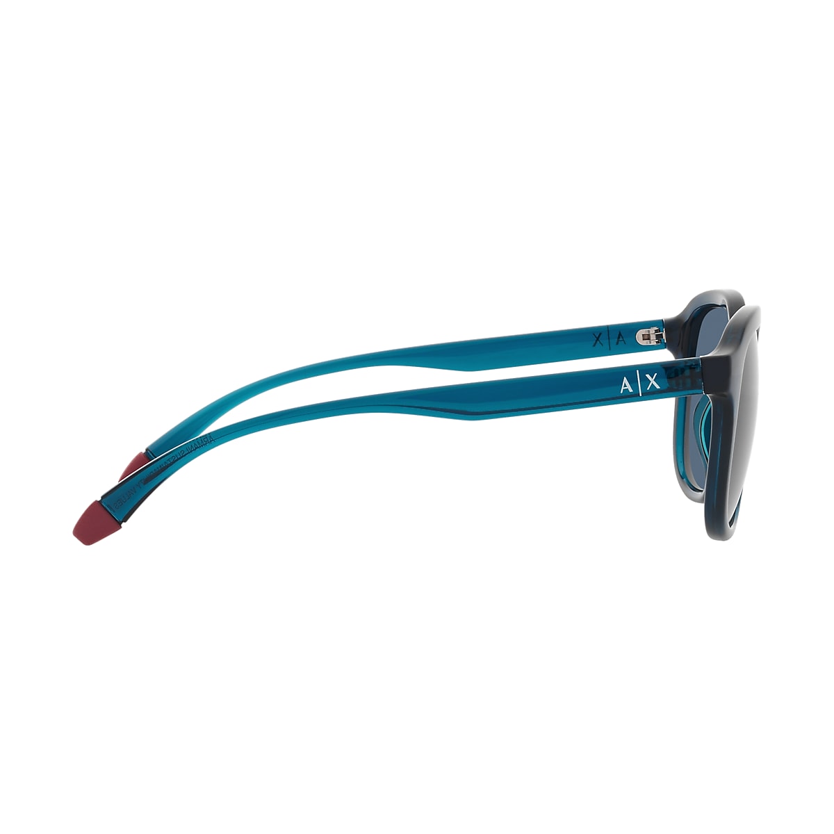 Armani Exchange Shiny Transparent Blue Sunglasses | Glasses.com 