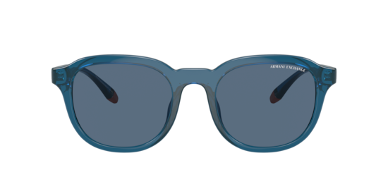 Armani Exchange Shiny Transparent Grey Sunglasses | Glasses.com 
