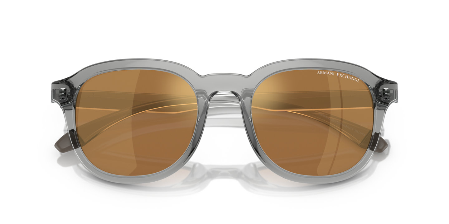 Armani Exchange Shiny Transparent Grey Sunglasses | Glasses.com 