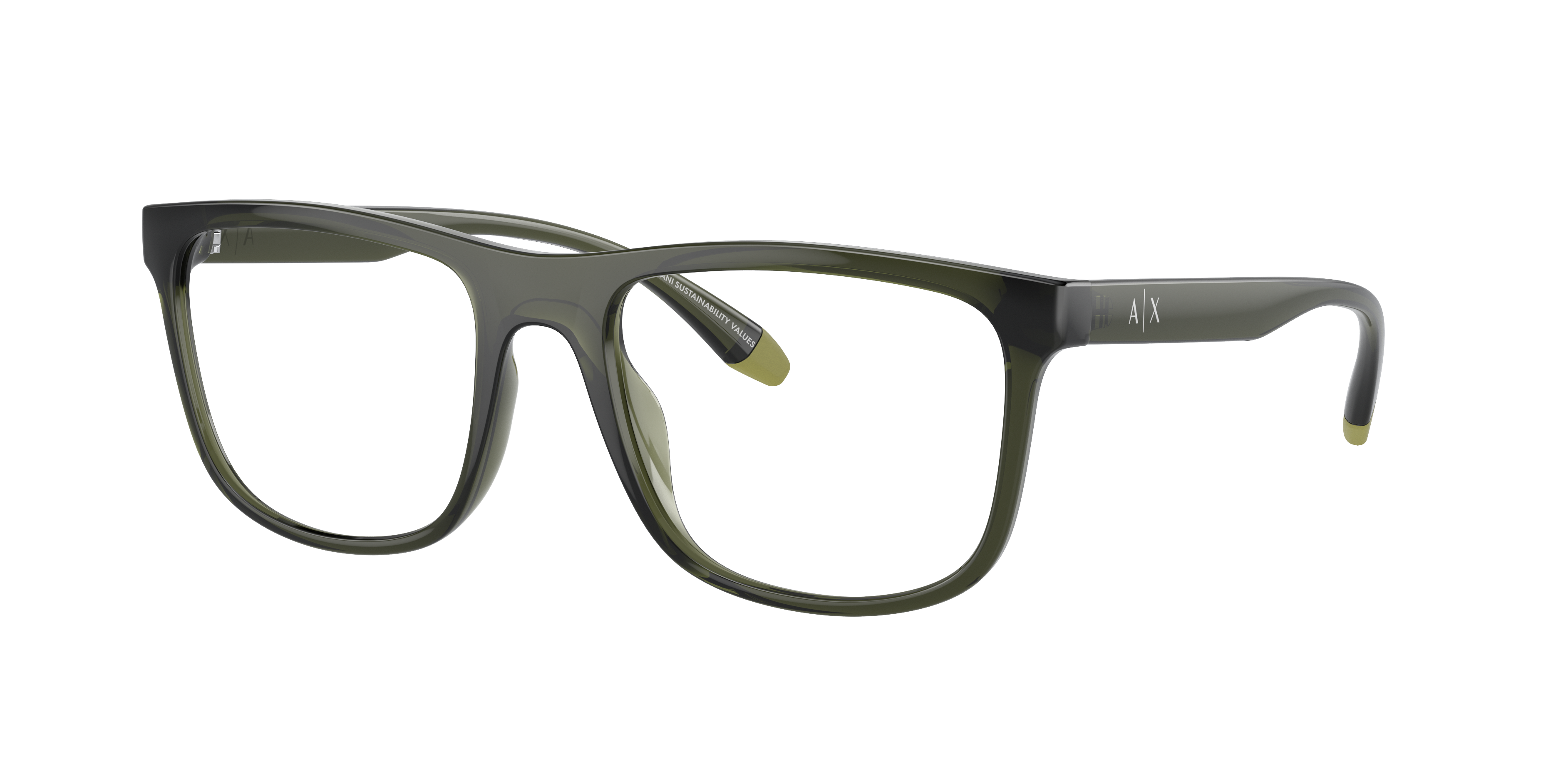 Armani Exchange AX3101U Shiny Transparent Green Eyeglasses Glasses