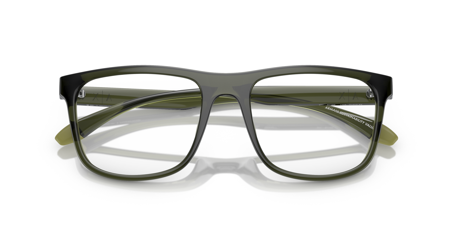 Armani Exchange Shiny Transparent Green Eyeglasses | Glasses.com 