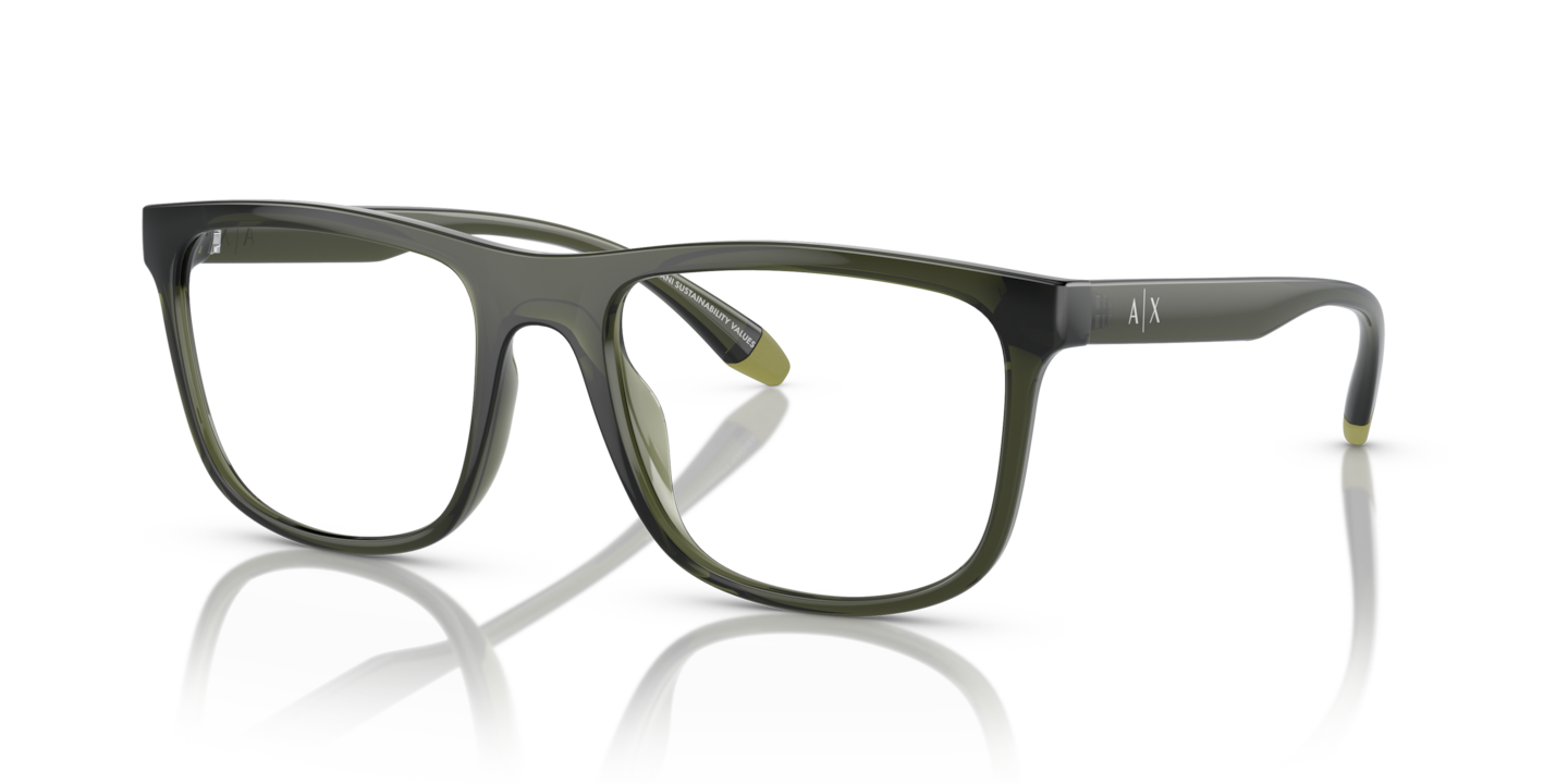 Armani Exchange Shiny Transparent Green Eyeglasses Glasses