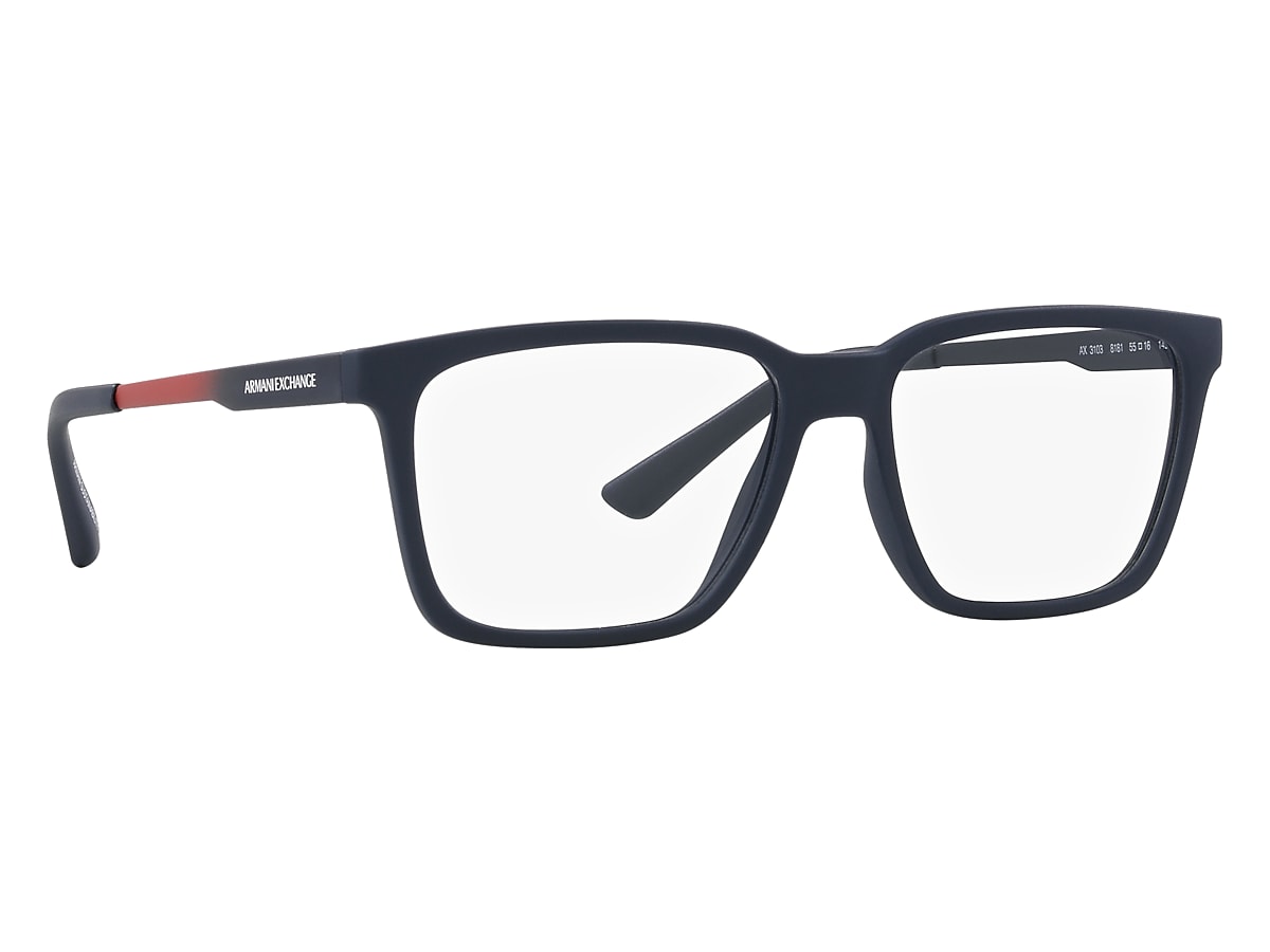 Armani Exchange Matte Blue Eyeglasses | Glasses.com® | Free Shipping