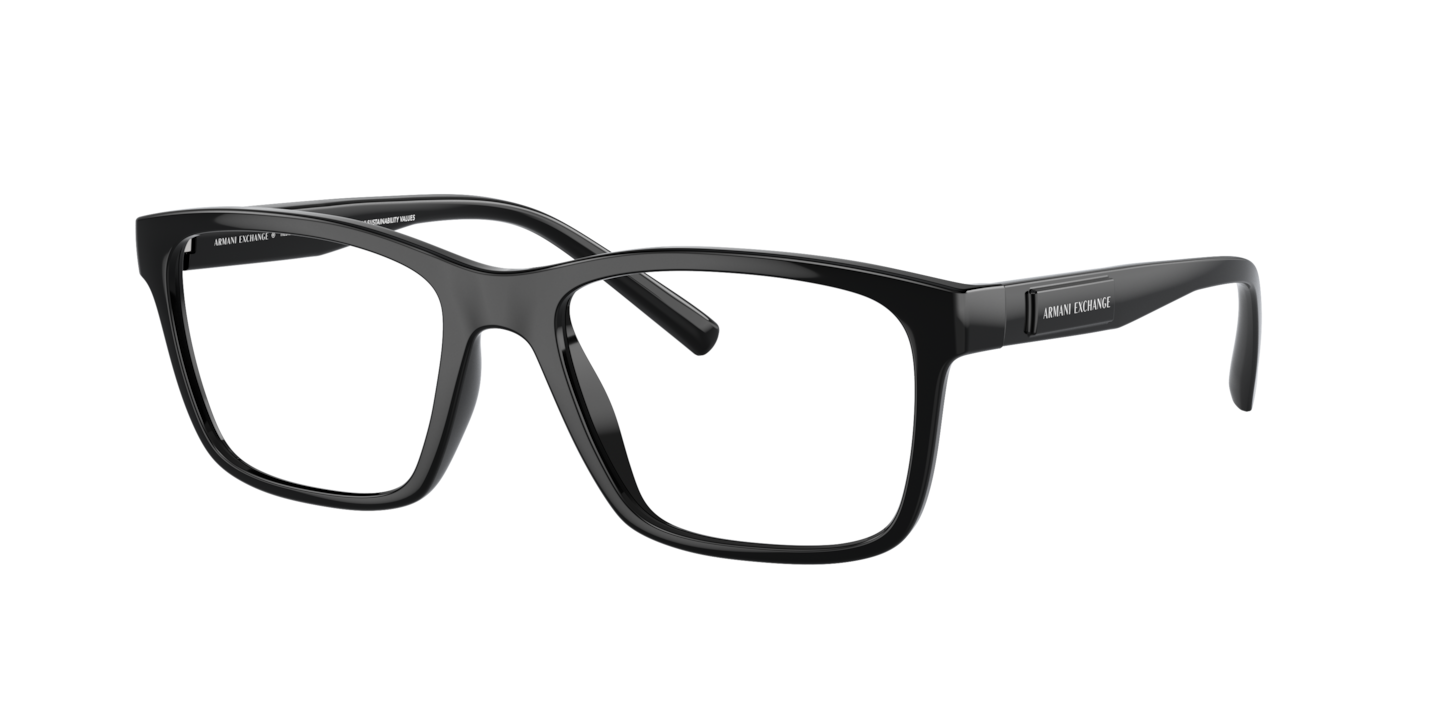 Armani Exchange Shiny Black Eyeglasses | Glasses.com® | Free Shipping