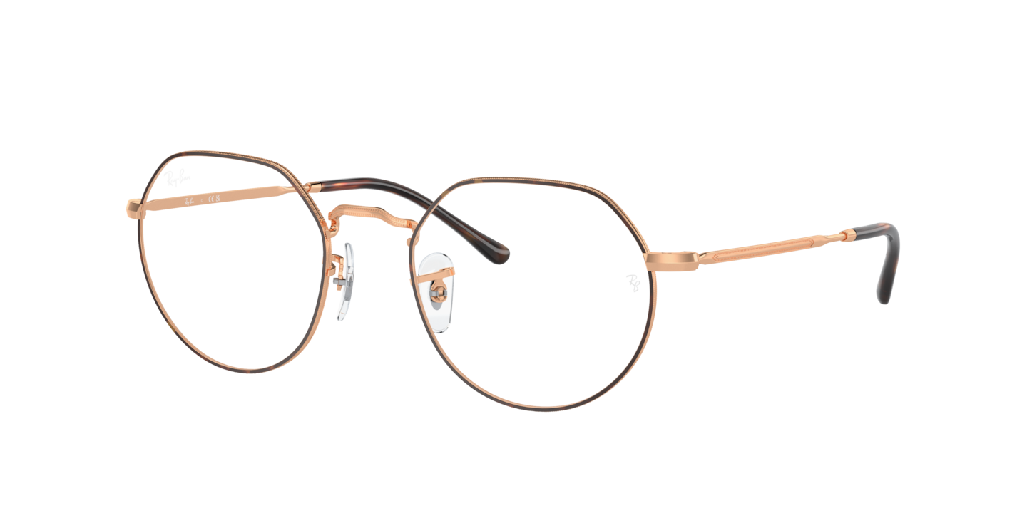 Ray-Ban RB6465 Jack Optics Havana On Rose Gold Eyeglasses | Glasses.com ...