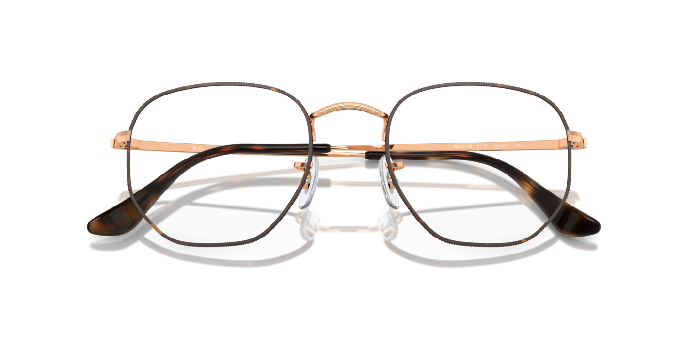 メガネ Ray-Ban Eyeglass Frame RB6448 3106 Hexagonal Retro Ray-Ban RB6448 Hexagonal Optics Eyeglasses | LensCrafters