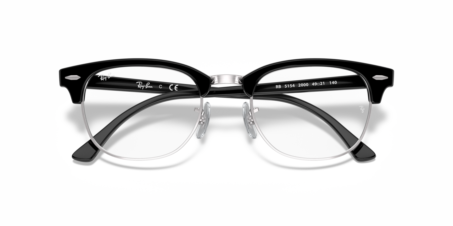 Tweet kleur warm Ray-Ban Black On Silver Eyeglasses | Glasses.com® | Free Shipping