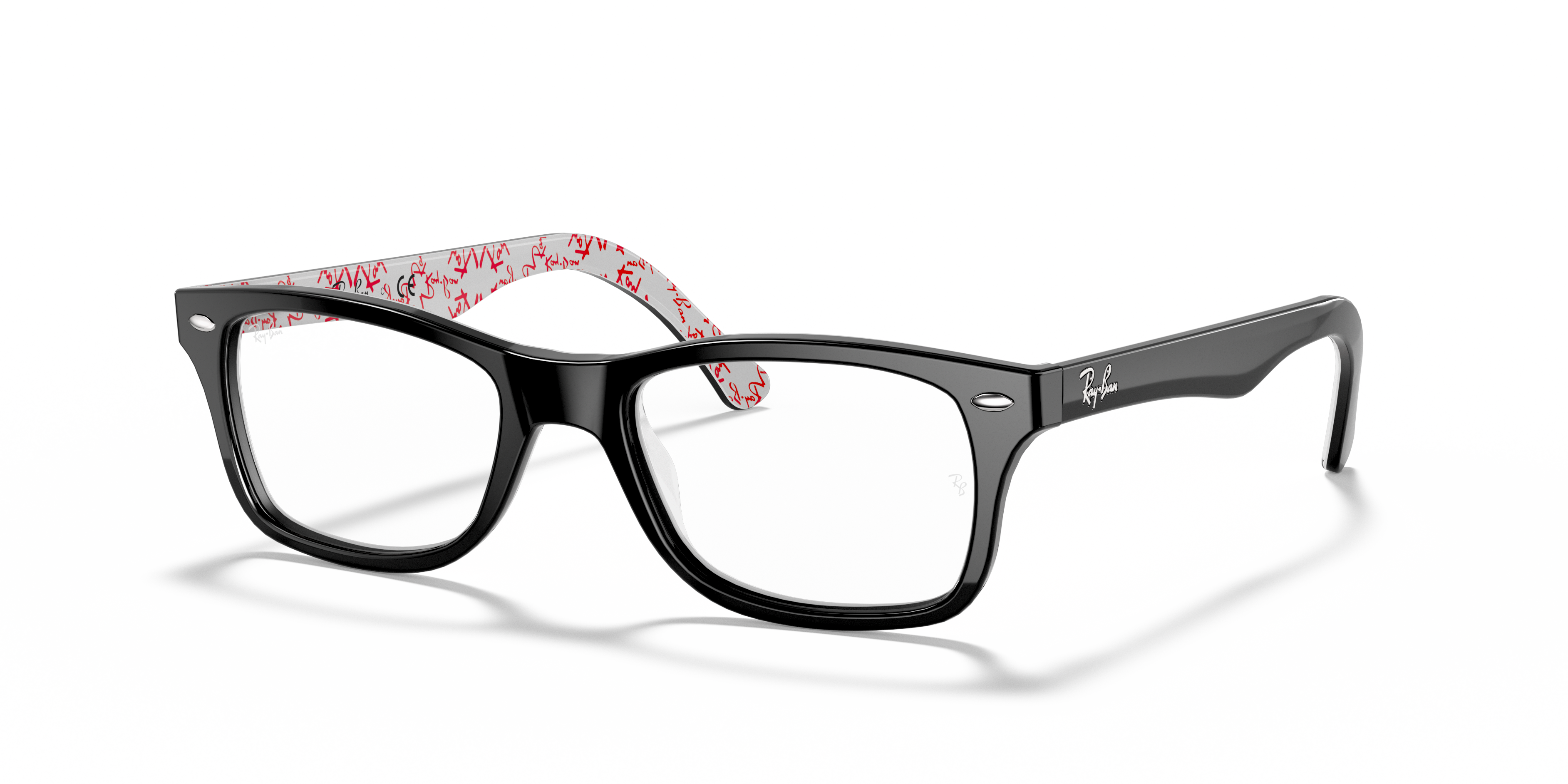 Ray-Ban Unisex Rx5228 Black On White Size: Extra Small