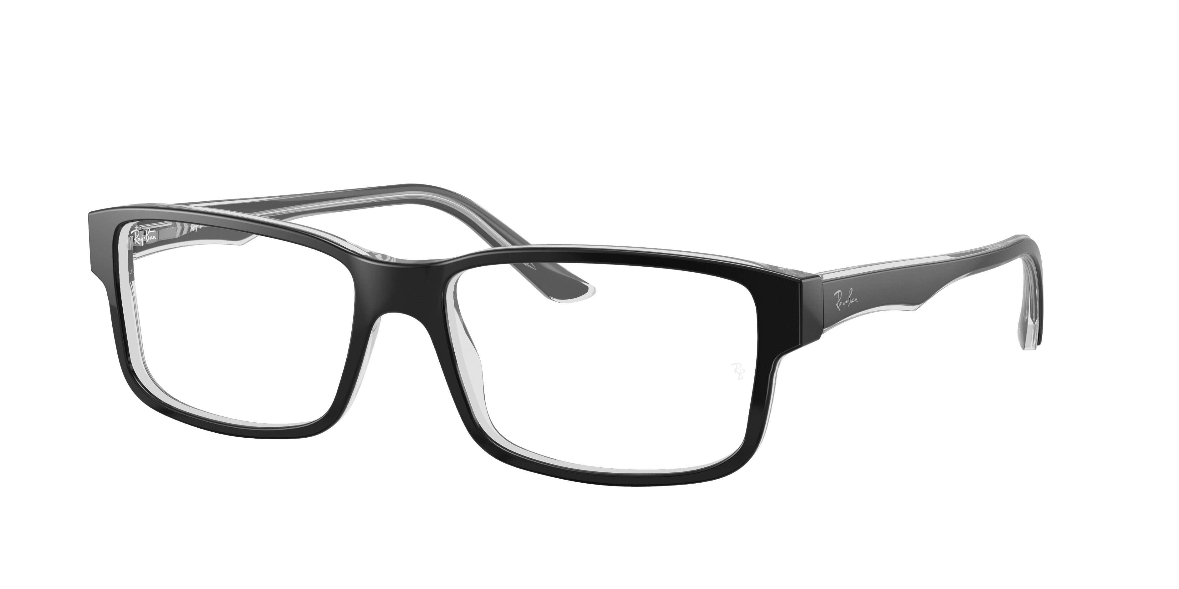 Ray-Ban RB5245 Optics Black On Transparent Eyeglasses | Glasses.com ...