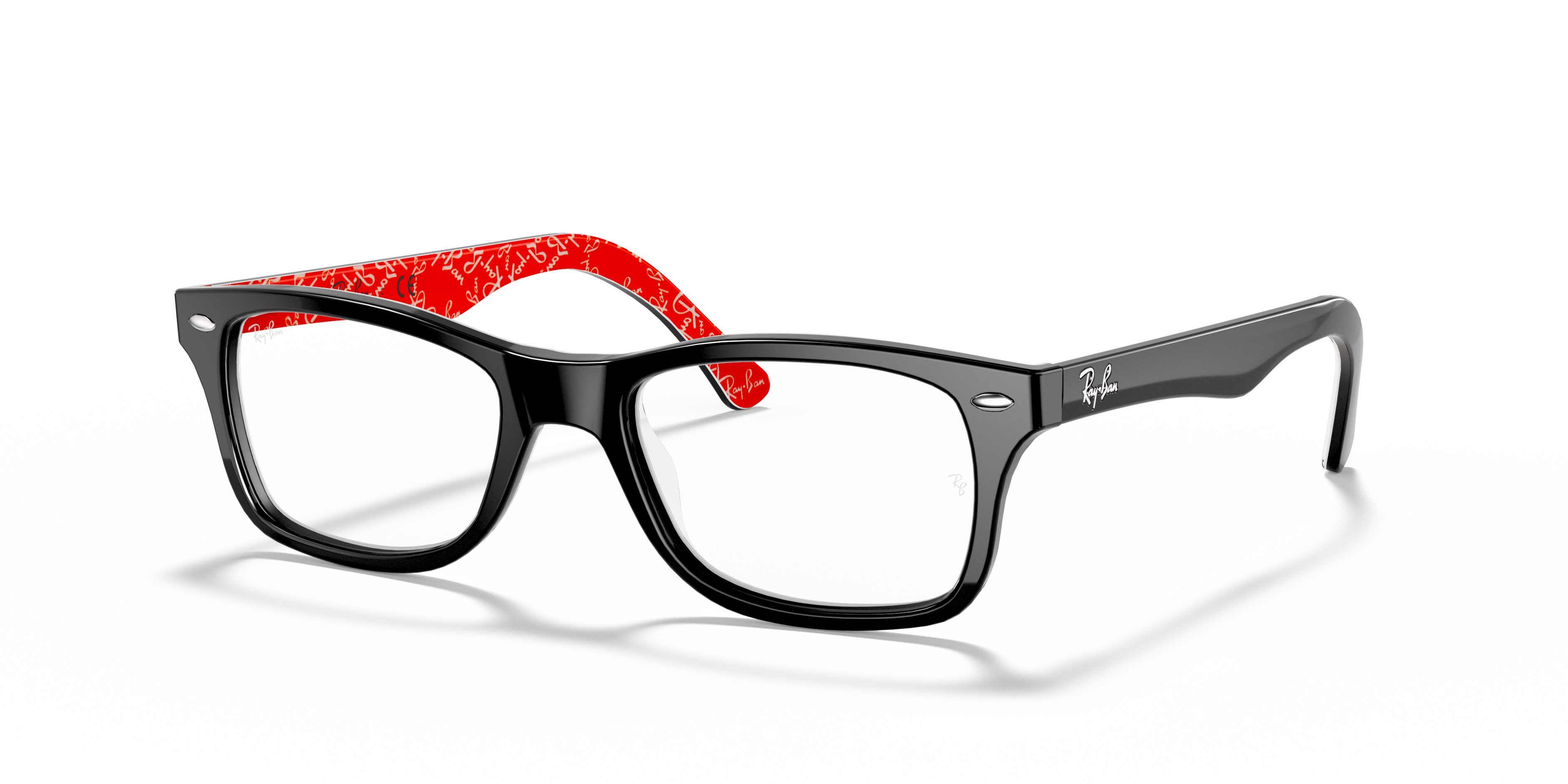 Ray-Ban Unisex Rx5228 Black On Red Size: Extra Small