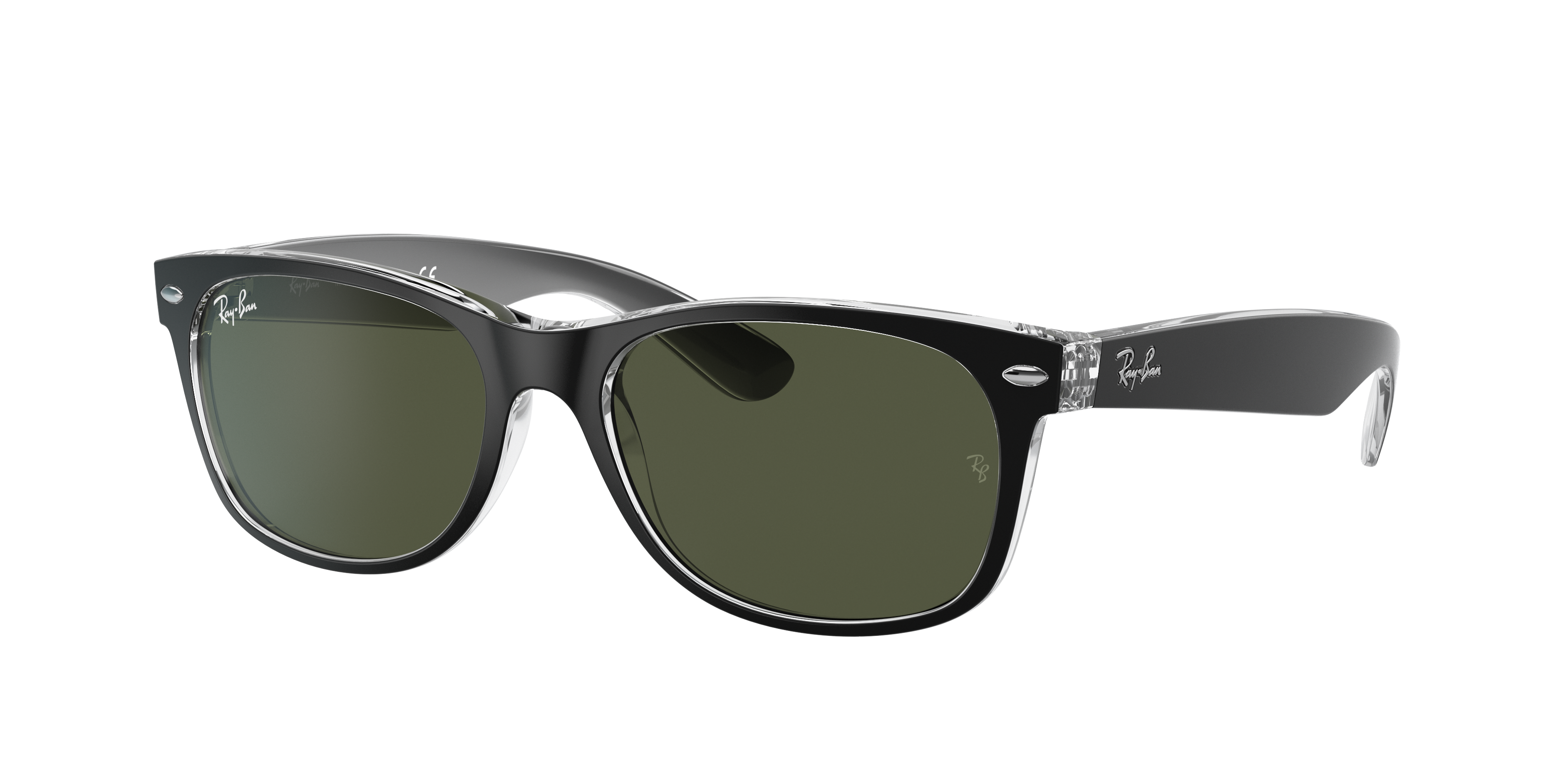 Ray-Ban RB2132 New Wayfarer Color Mix Black On Transparent Sunglasses ...