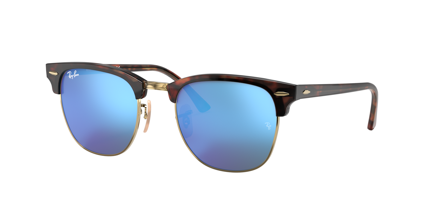 Ray-Ban RB3016 Clubmaster Flash Lenses Havana On Gold
