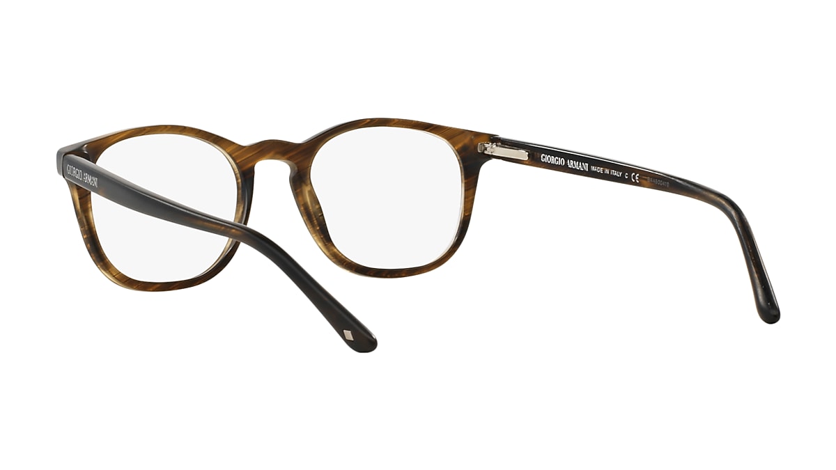 Giorgio Armani Striped Matte Dark Brown Eyeglasses | Glasses.com  