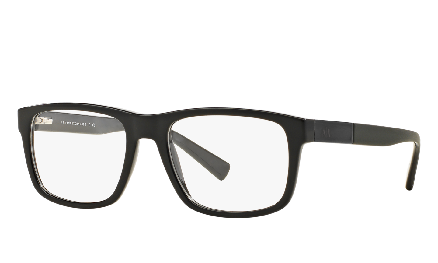 Armani Exchange AX3025 Shiny Black Eyeglasses | Glasses.com® | Free ...