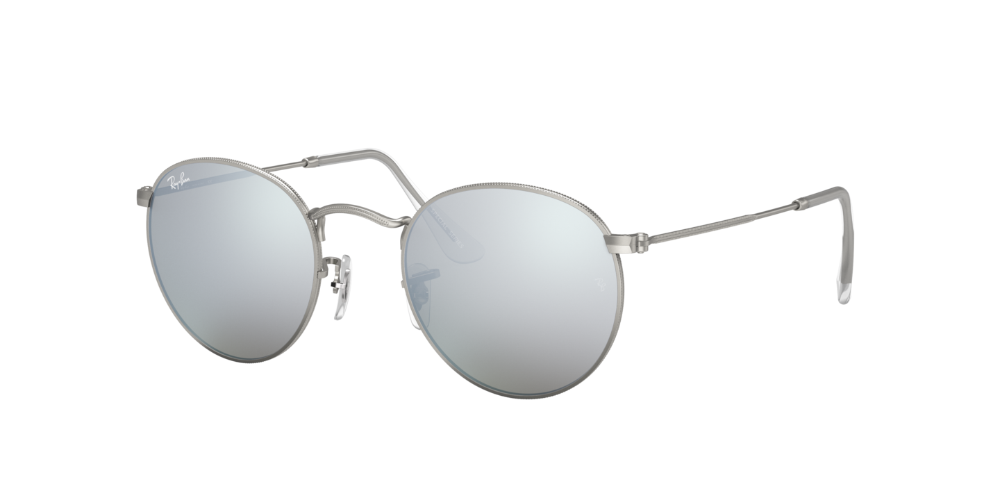 Ray-Ban RB3447 Round Flash Lenses Silver
