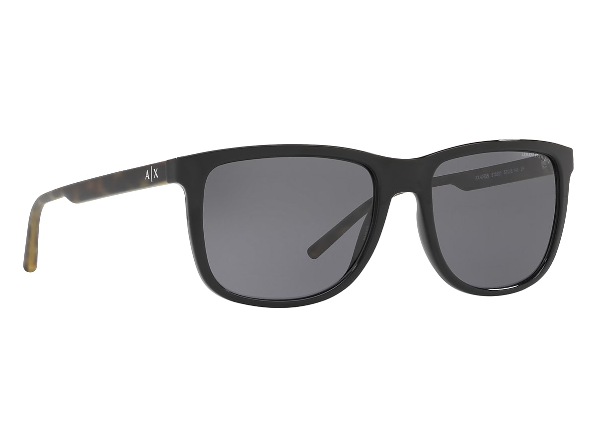 Armani Exchange Shiny Black Sunglasses | Glasses.com® | Free Shipping