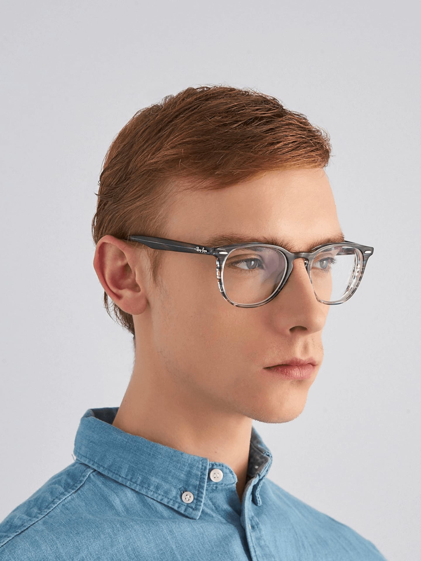 Ray-Ban Striped Blue Grey Eyeglasses | Glasses.com® | Free Shipping