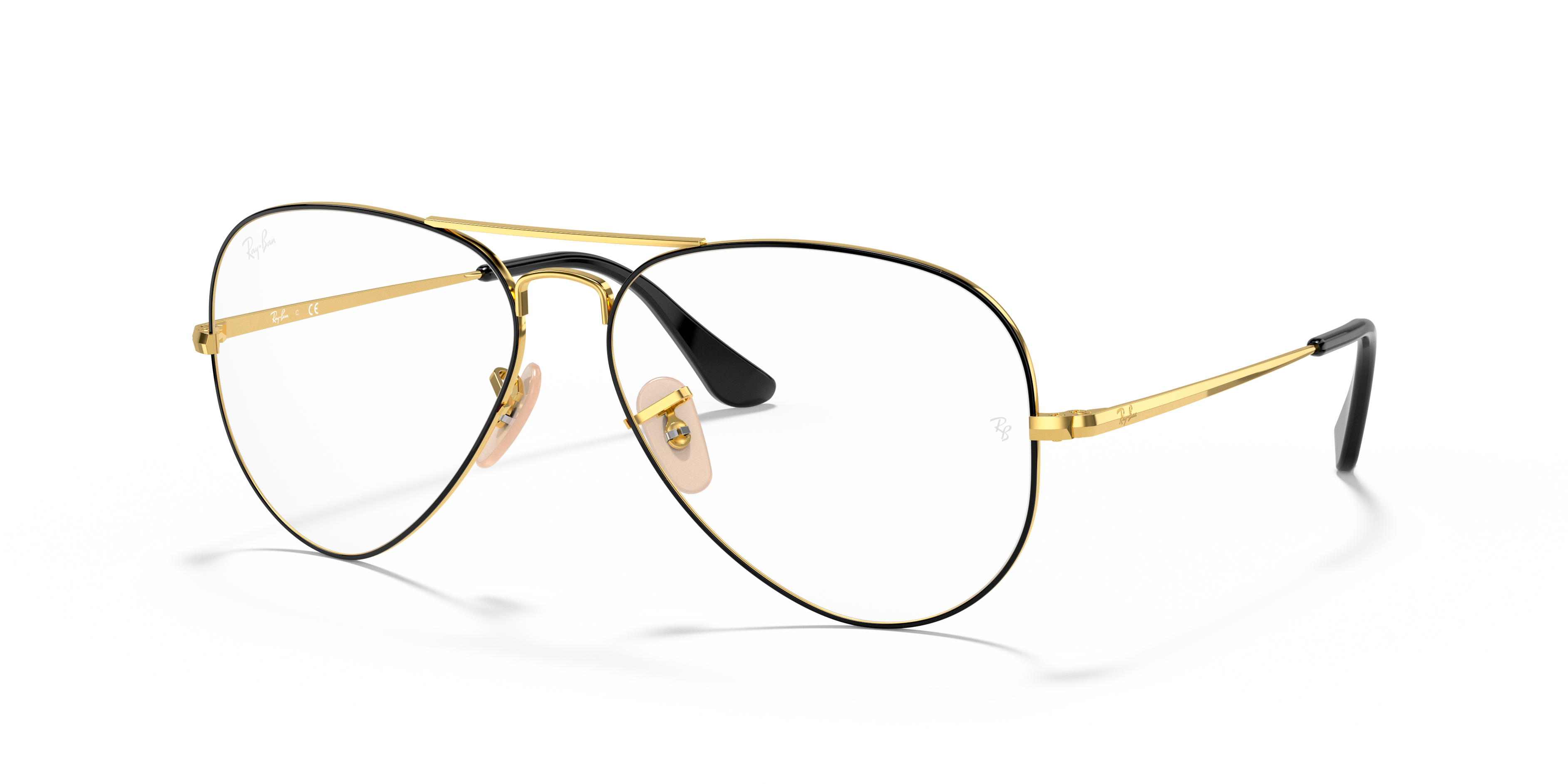 Ray-Ban Unisex Rx6489 Black On Gold Size: Large