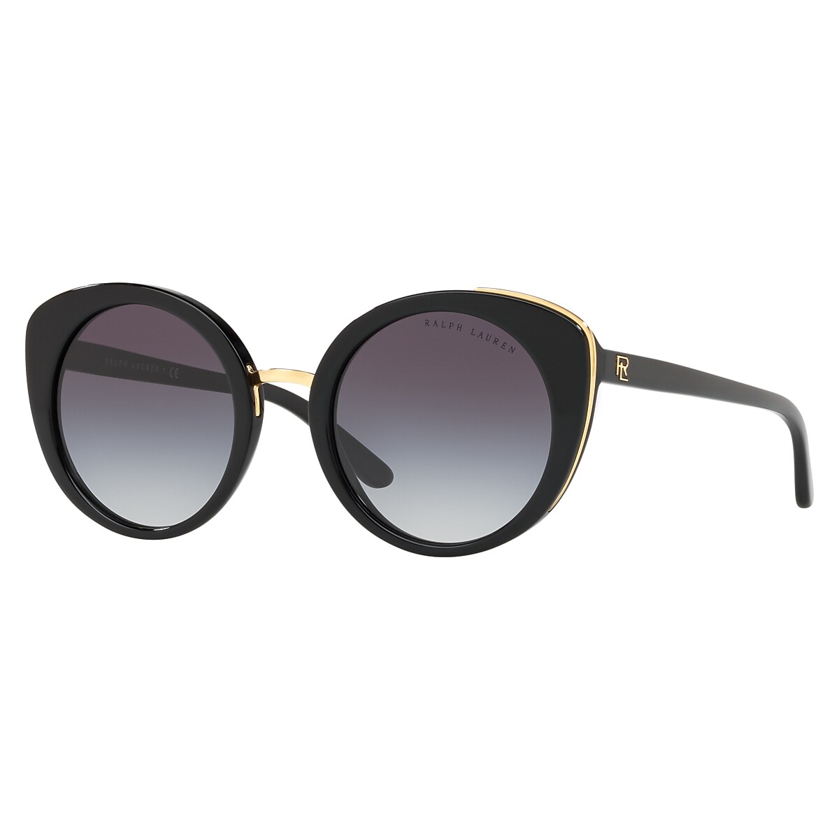Ralph Lauren Shiny Black Sunglasses | Glasses.com® | Free Shipping