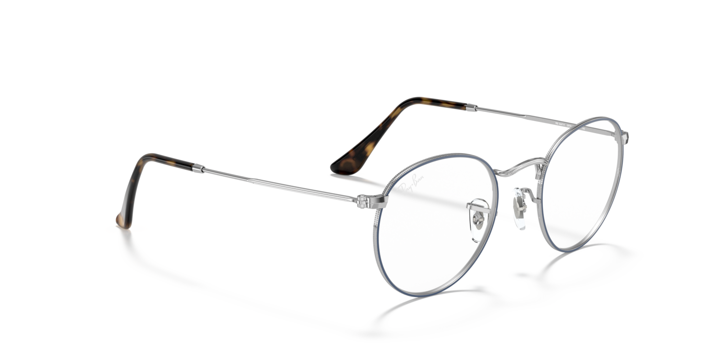 Ray-Ban Blue On Silver Eyeglasses | Glasses.com® | Free Shipping
