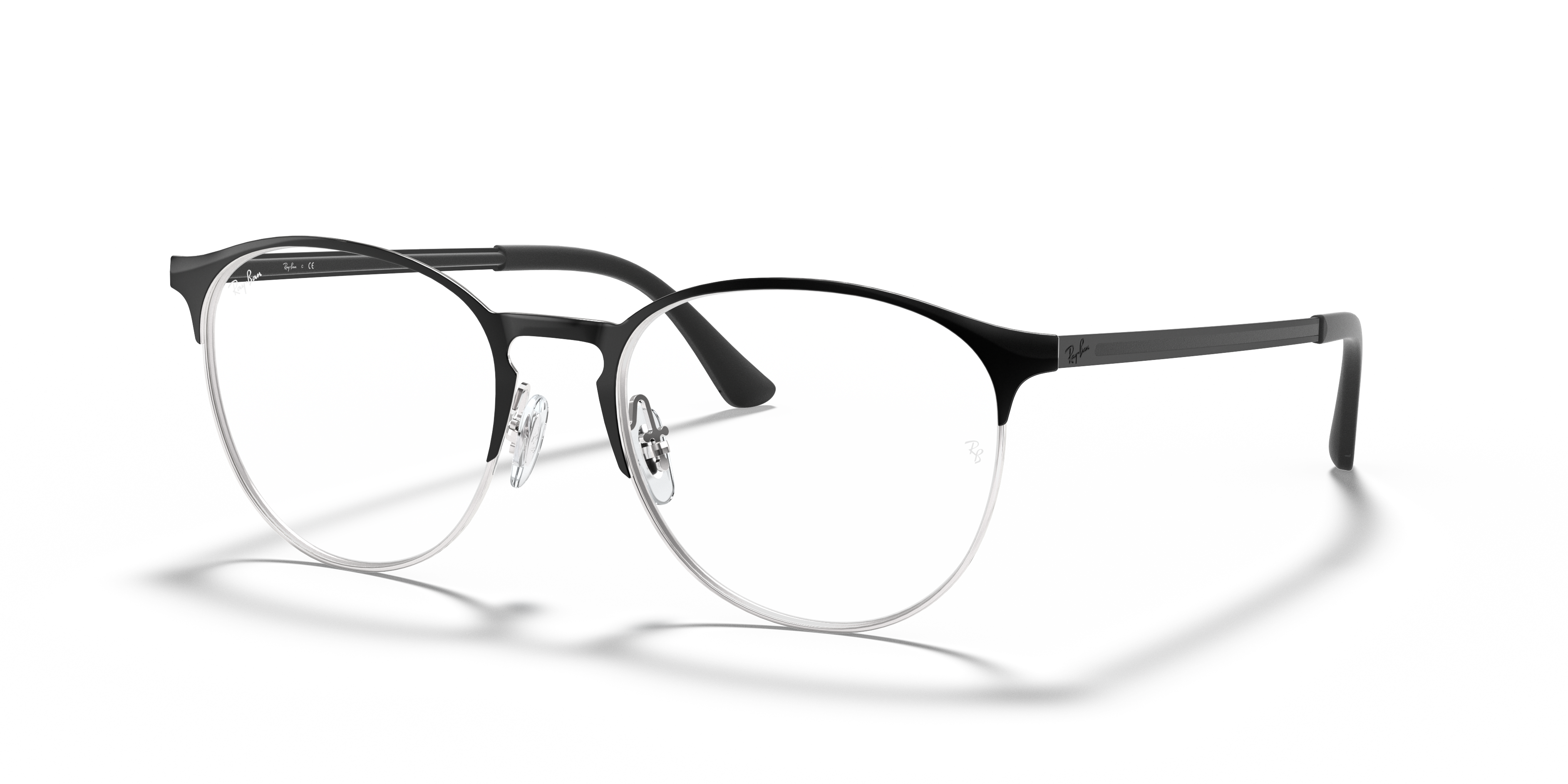 Ray-Ban Unisex Rx6375 Black On Silver Size: Small