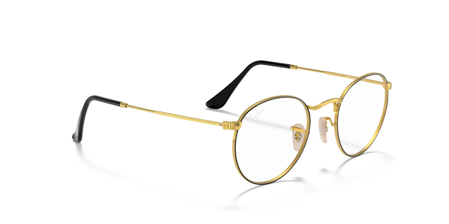 Ray-Ban Black On Gold Eyeglasses | Glasses.com® | Free Shipping