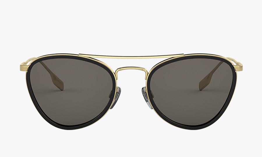 Burberry BE3104 Gold Sunglasses | Glasses.com® | Free Shipping