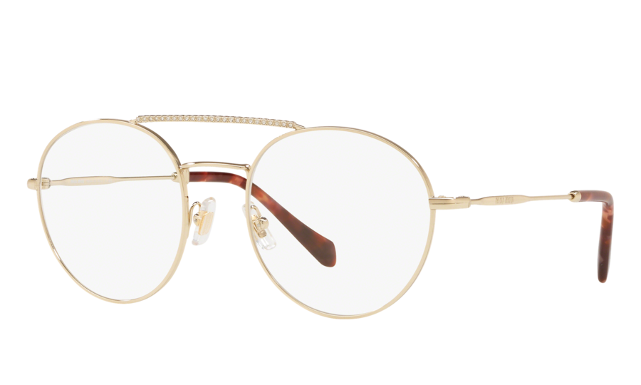 Miu Miu Pale Gold Eyeglasses | Glasses.com® | Free Shipping