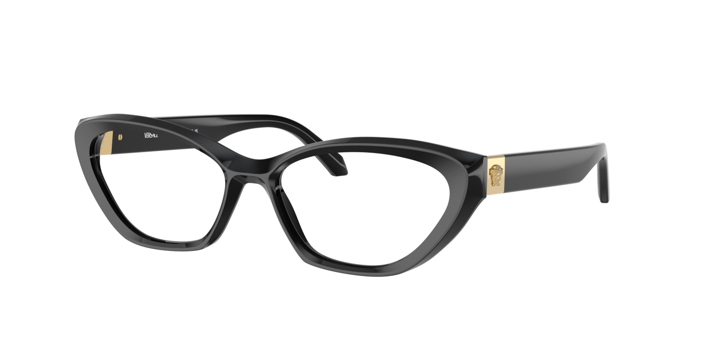 Versace VE3356 Black Eyeglasses | Glasses.com® | Free Shipping