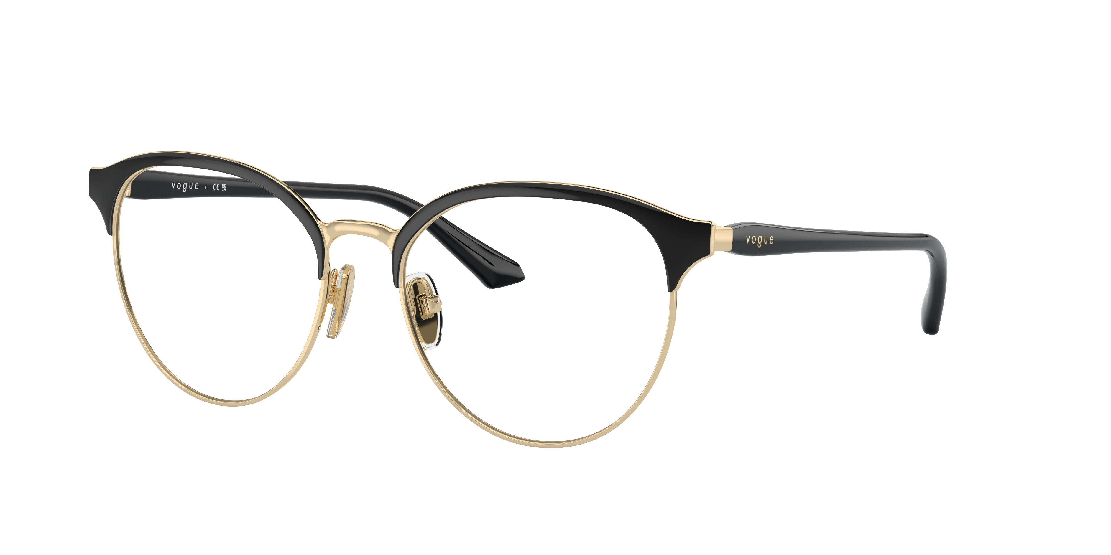 Vogue Eyewear VO4305 Top Black/Pale Gold Eyeglasses | Glasses.com ...