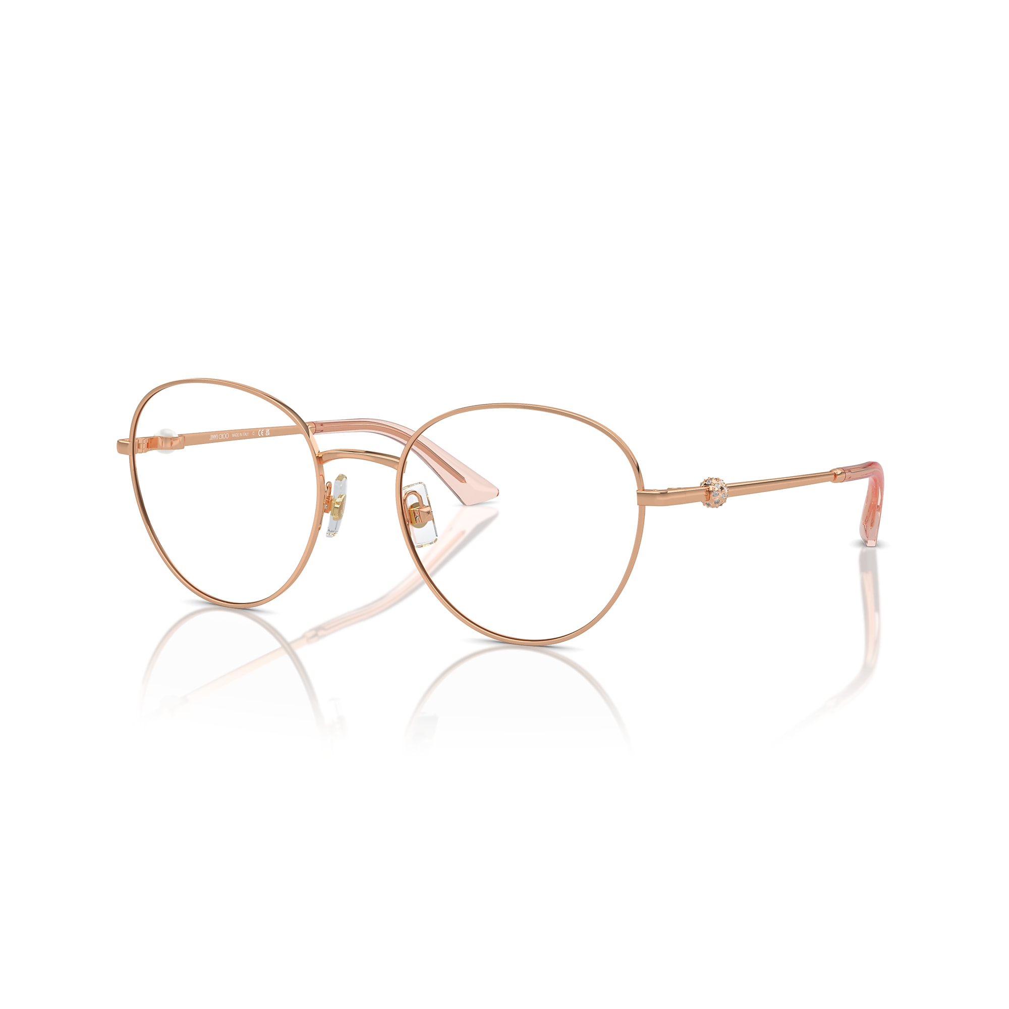 Jimmy Choo Rose Gold Eyeglasses | Glasses.com® | Free Shipping