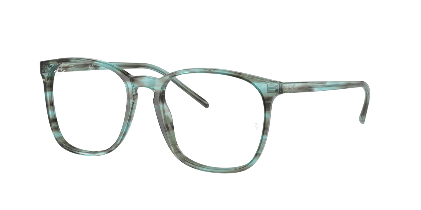 Ray-Ban RB5387 Optics Striped Green Eyeglasses | Glasses.com® | Free ...