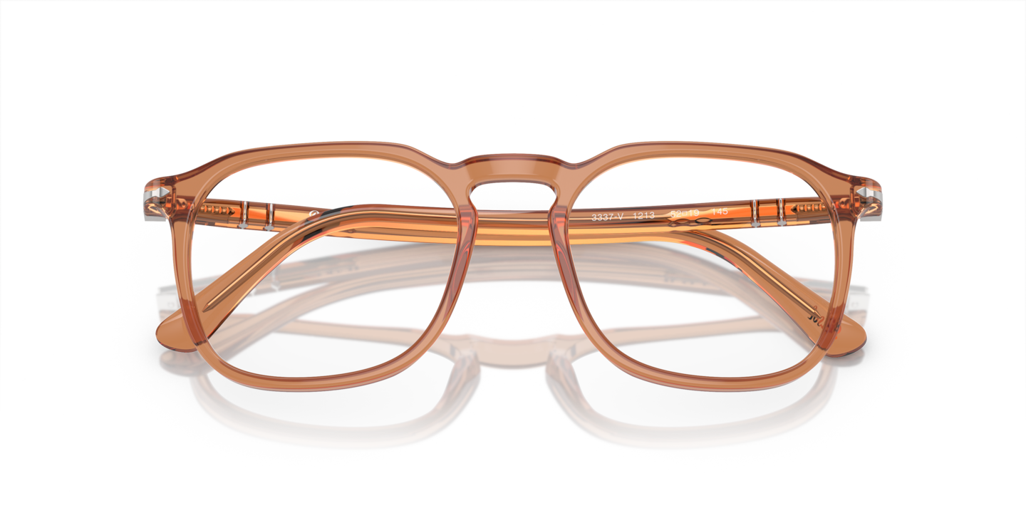 Persol Transparent Brown Eyeglasses | Glasses.com® | Free Shipping