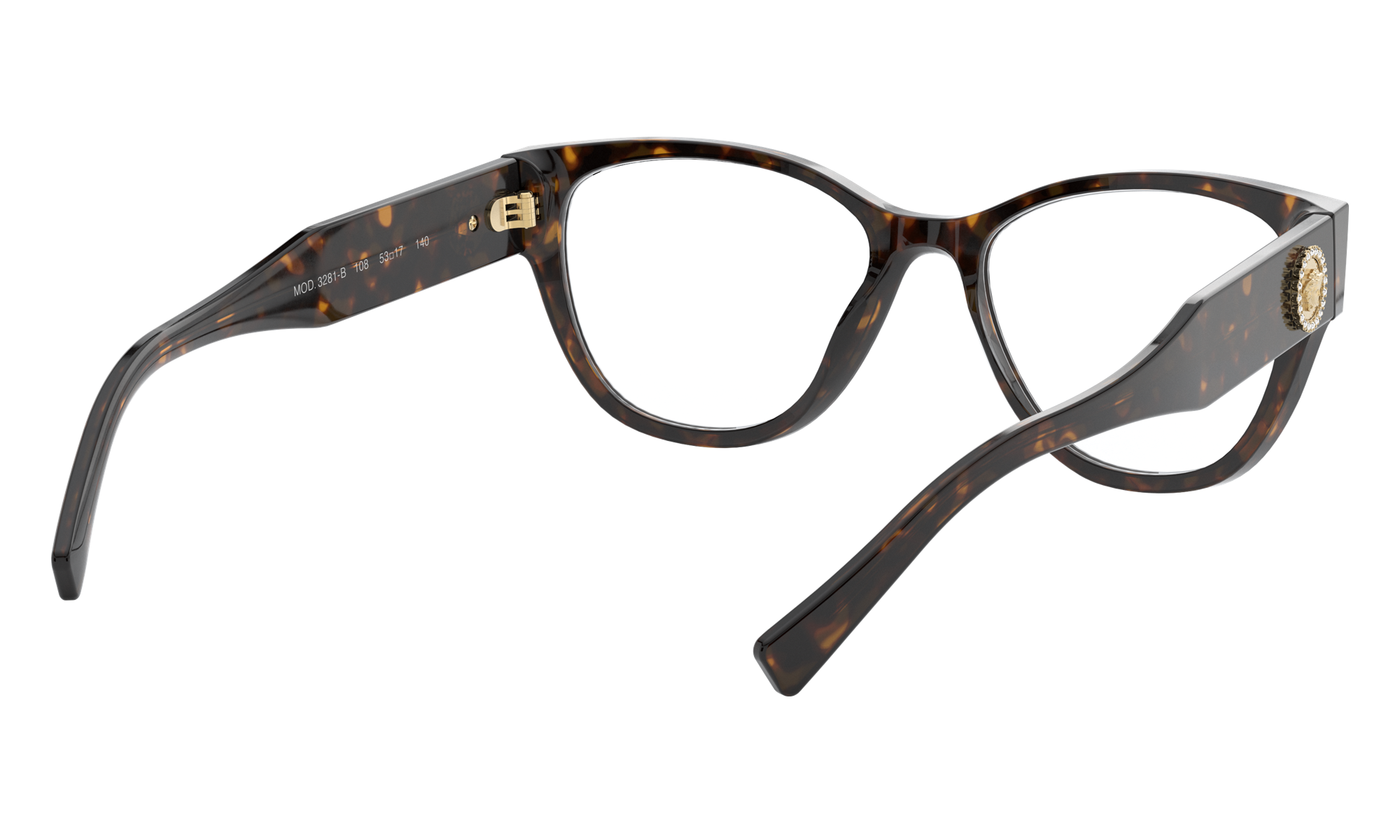 Versace VE3251B Tortoise/Clear Lens Eyeglasses