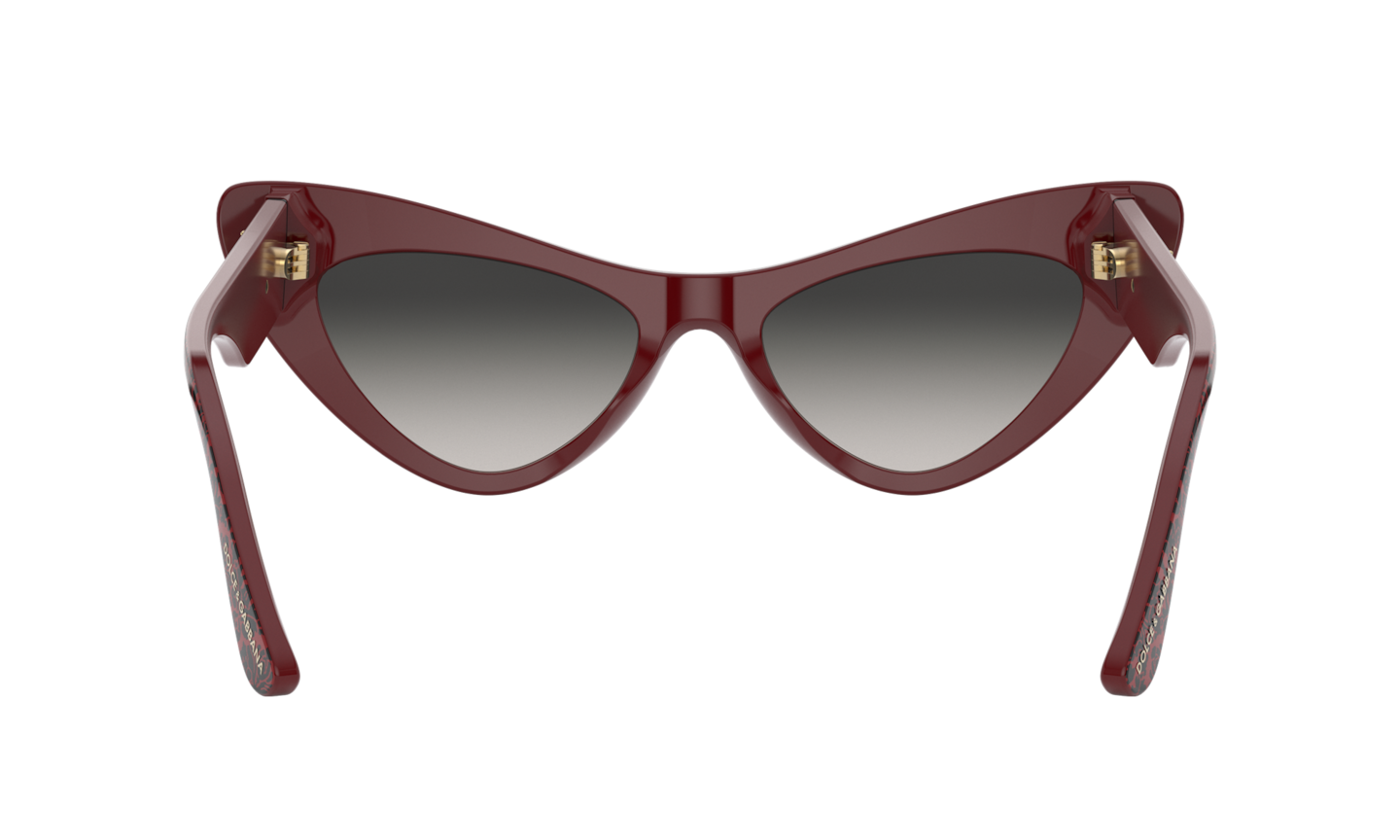 Dolce & Gabbana Damasco Black On Bordeaux Sunglasses | Glasses.com 