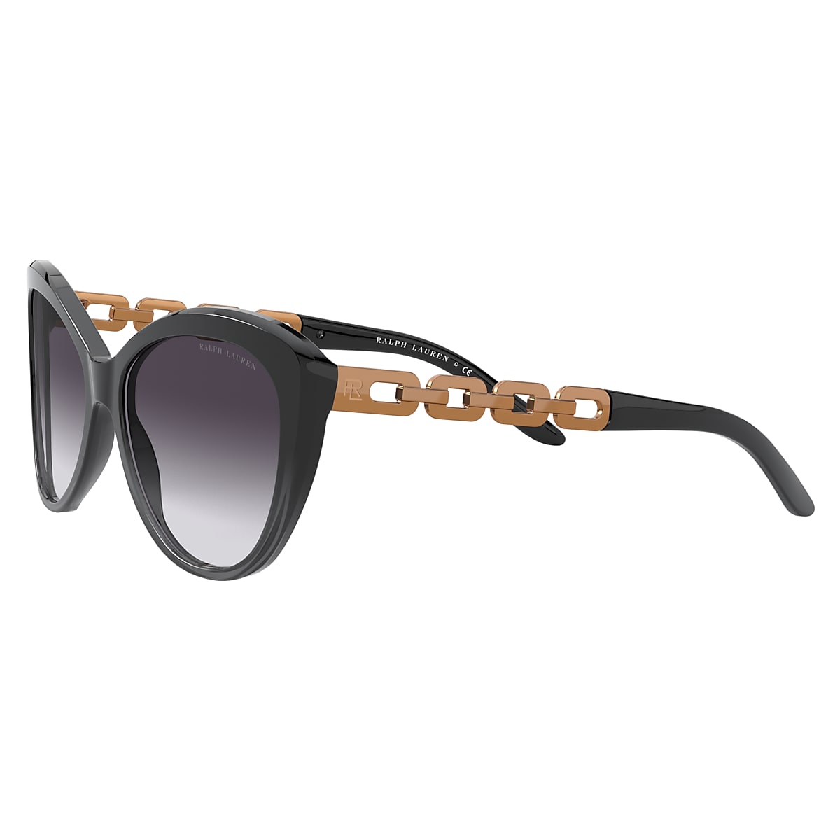 Troosteloos apotheker Eenzaamheid Ralph Lauren Shiny Black Gradient Grey Sunglasses | Glasses.com® | Free  Shipping