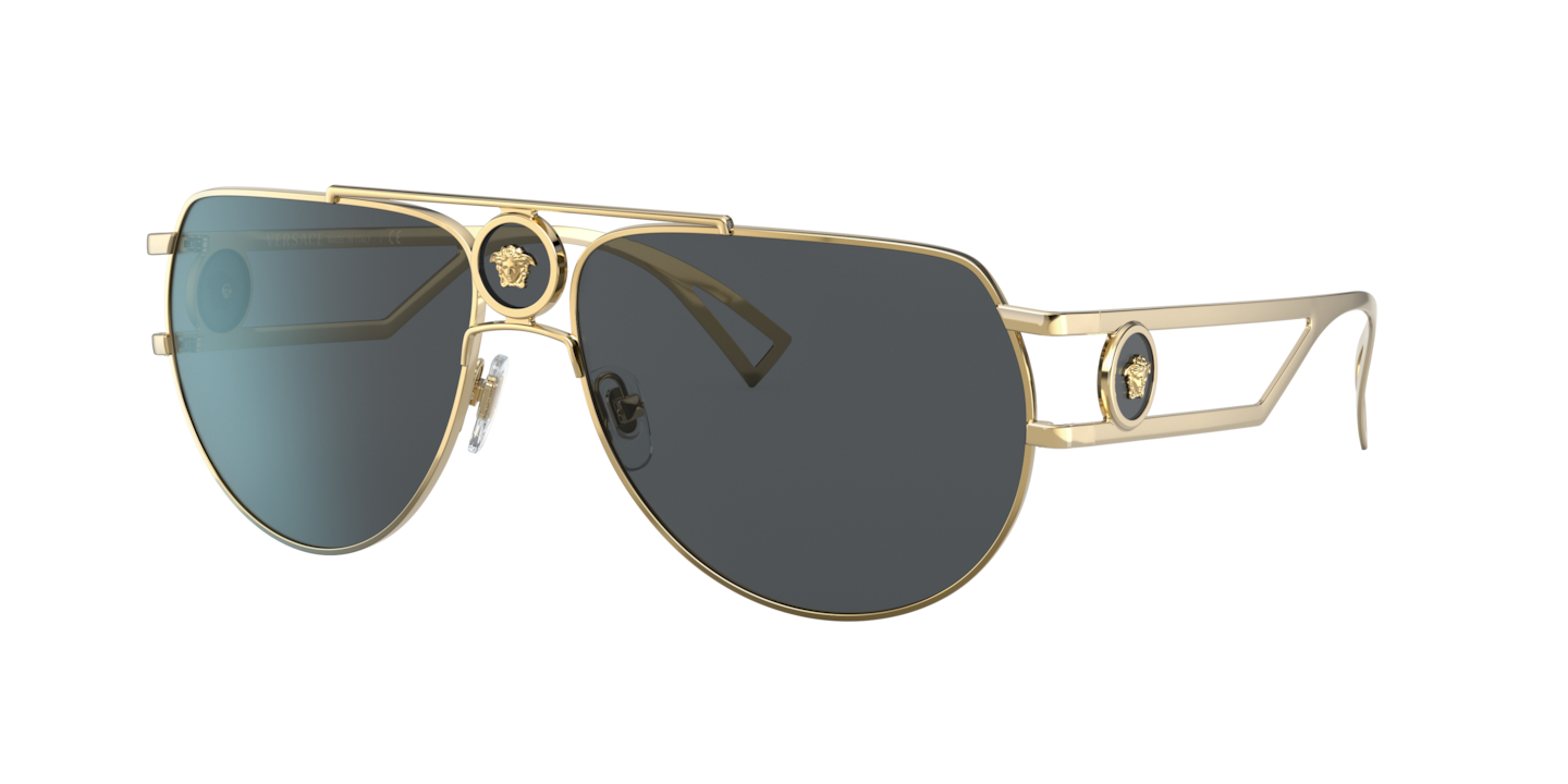 Versace VE2225 Gold Sunglasses | Glasses.com® | Free Shipping