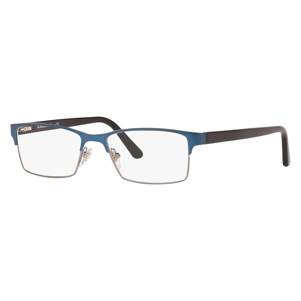 Glasses.com Gunmetal Matte Blue Eyeglasses | Glasses.com 