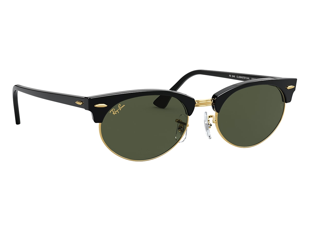 Ray Ban Clubmaster Oval Legend Gold Black Sunglasses Glasses Com Free Shipping
