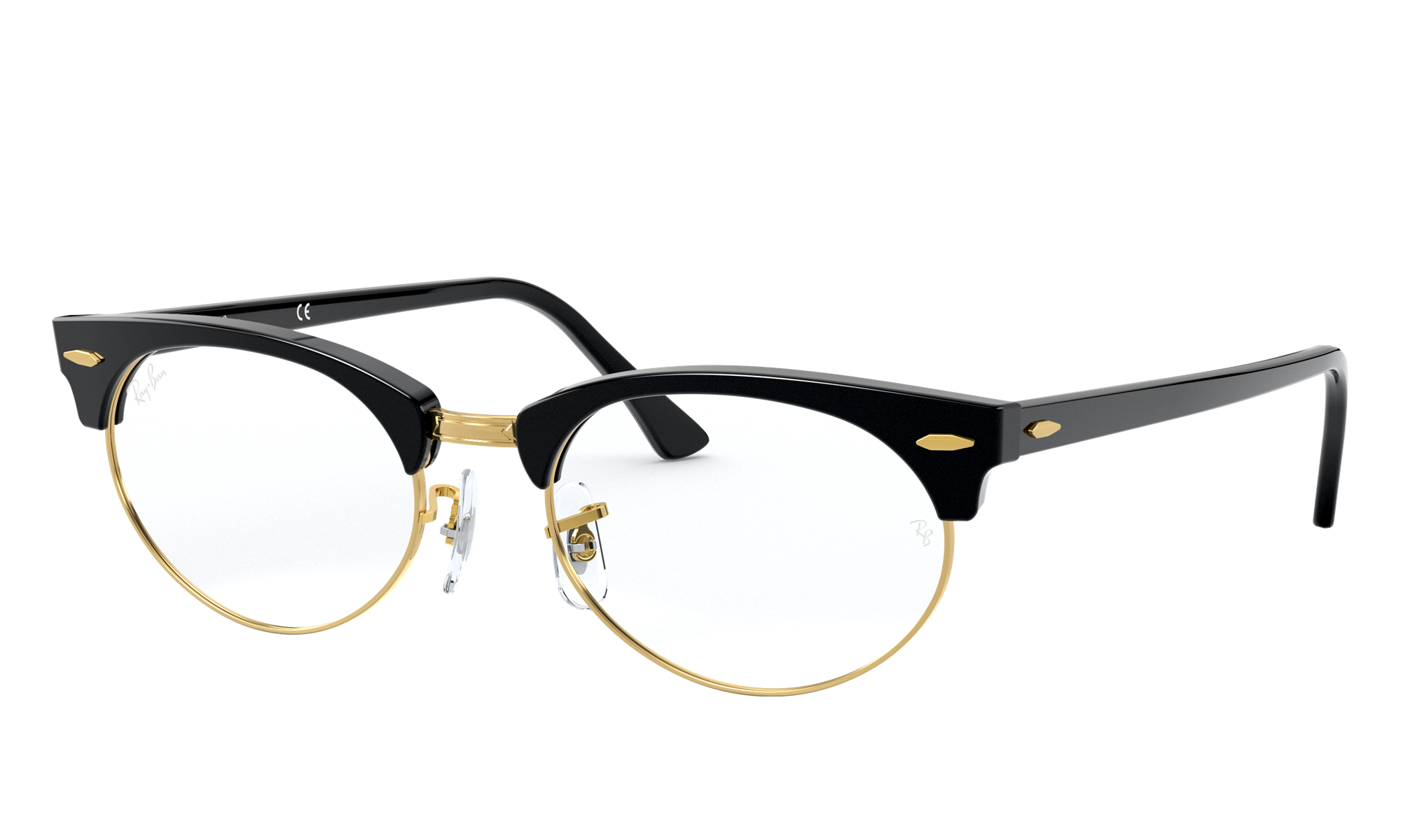 Ray-Ban CLUBMASTER OVAL OPTICS Black Eyeglasses | Glasses.com® | Free ...