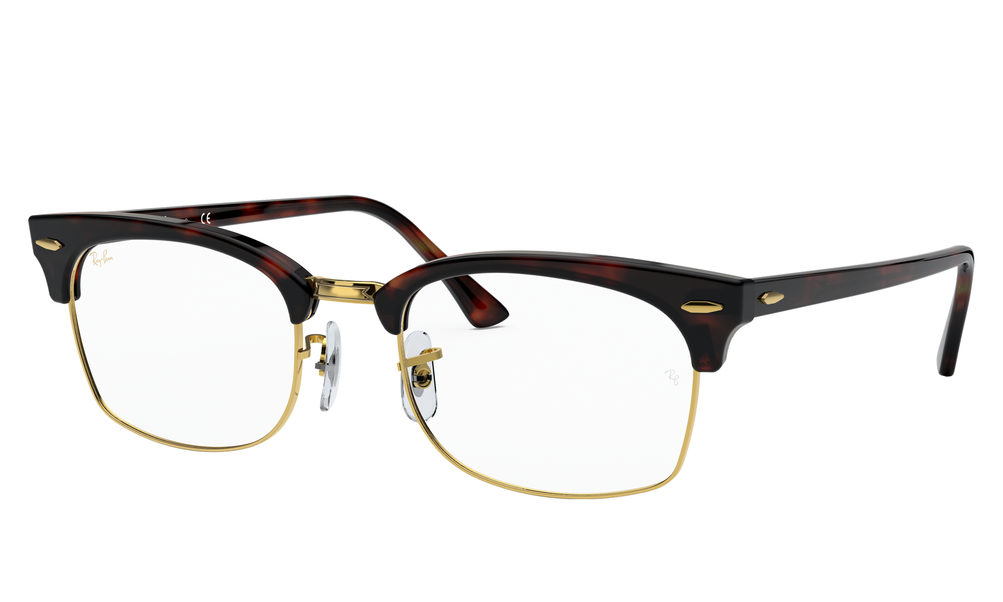 Ray-Ban CLUBMASTER SQUARE OPTICS Black Eyeglasses | Glasses.com® | Free ...