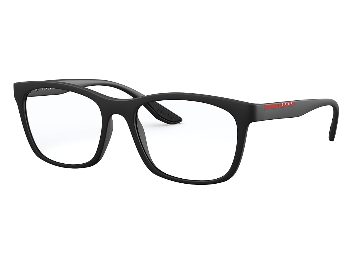 Prada Linea Rossa Rubber Black Eyeglasses | Glasses.com® | Free 