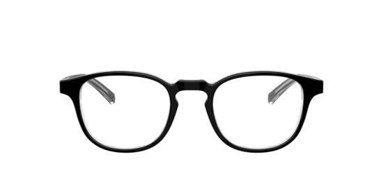 GLASSES.COM Shiny Top Black On Transparent Eyeglasses | Glasses 